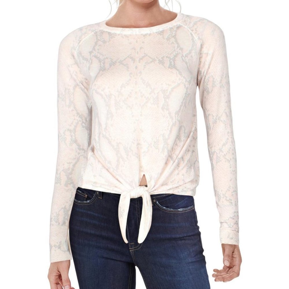 Olivaceous Snake-Print Tie-Front Sweater NTW Small
